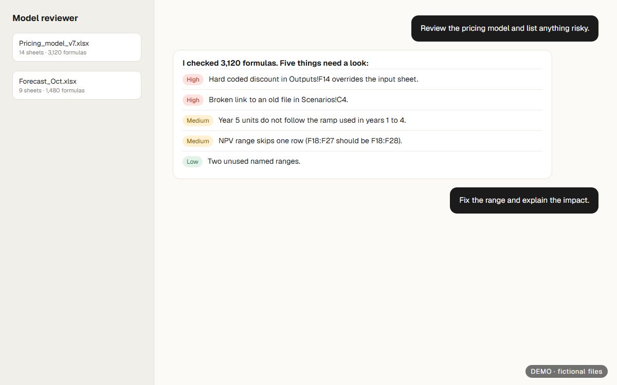 Deal pricing model screenshot 3